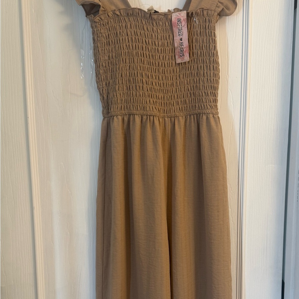 Inspired Hearts Taupe Smocked Top